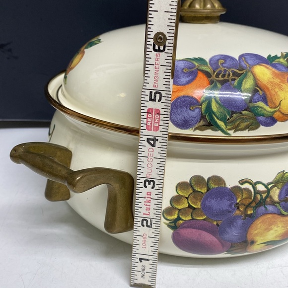 Fissler Asta Lincoware Casserole Dish Cornucopia Fruit Enamelware Dutch Oven - Picture 10 of 17